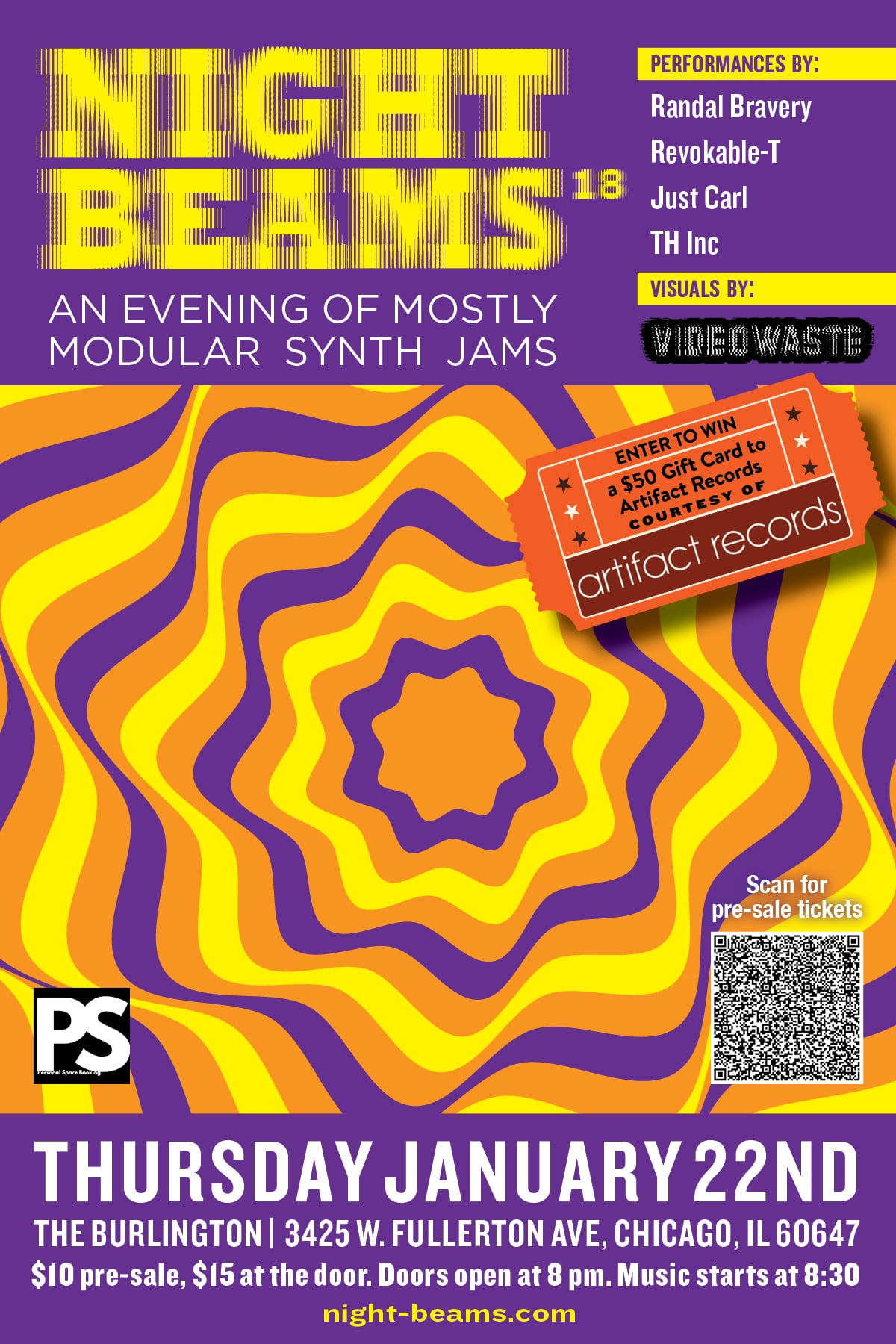 Night Beams 18 Poster
